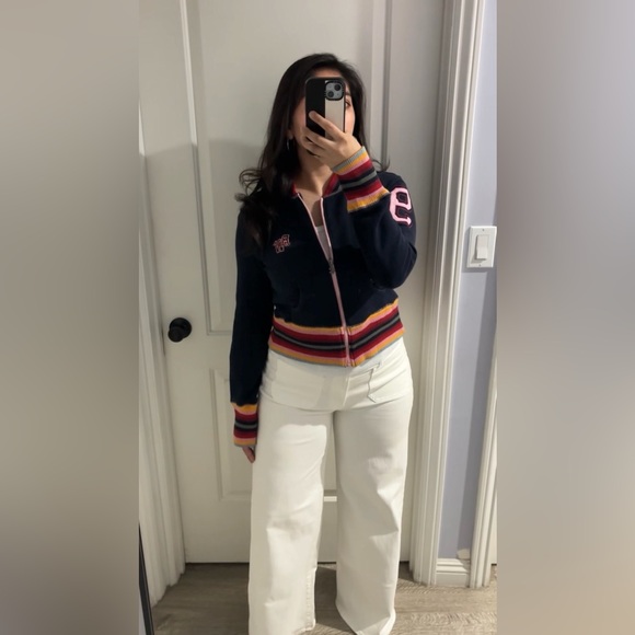 Rocawear Jackets & Blazers - Y2K Rocawear Varsity Zip Up Jacket Navy Pink Size M